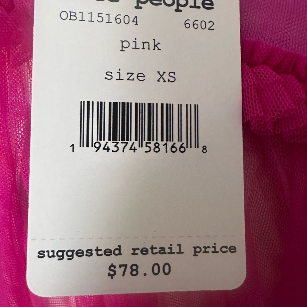 Free People Sheer Pink Ruffle Top - Picture 5 of 7
